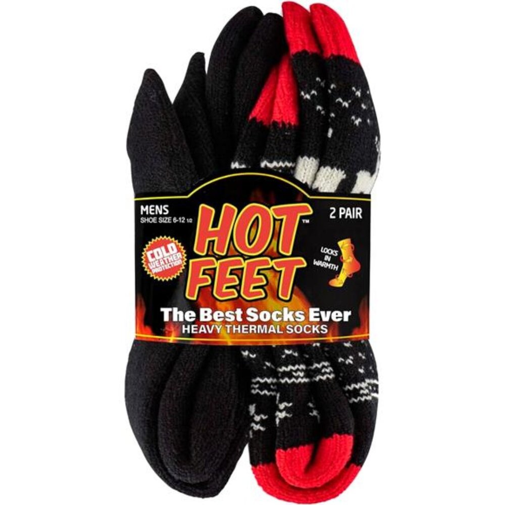 Thermal Socks for Men - Extreme Cold Weather, 2 Pack Thick Warm Socks,